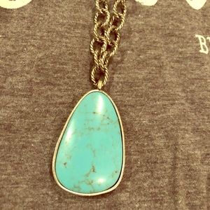 Lucky Brand turquoise and silver necklace